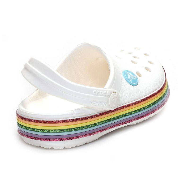 CROCBAND RAINBOW Blanc, Sabots Crocs