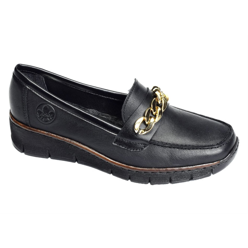 53777 Noir, Mocassins Rieker