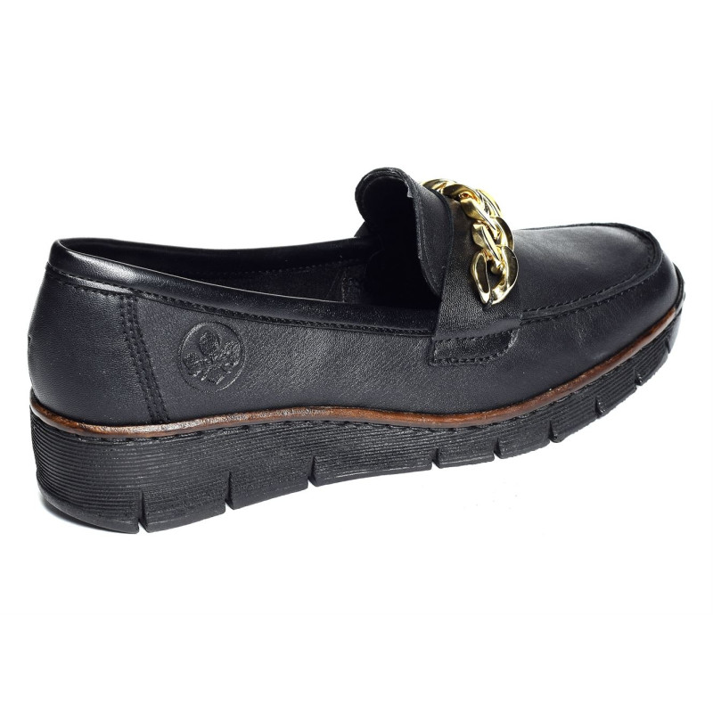 53777 Noir, Mocassins Rieker
