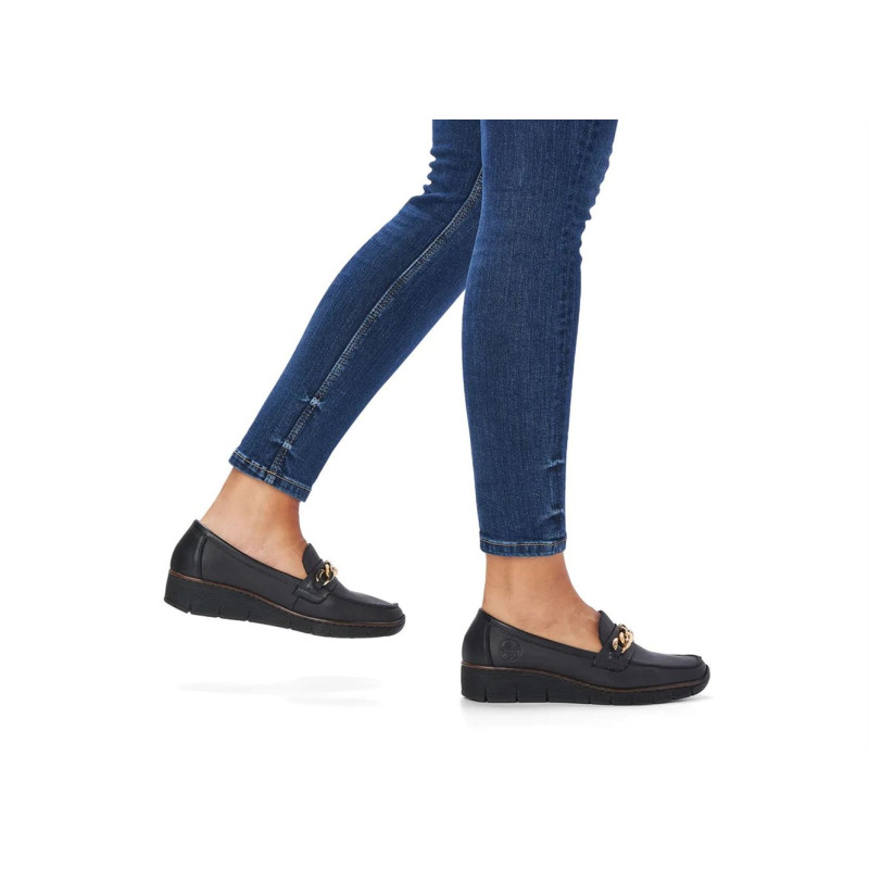 53777 Noir, Mocassins Rieker