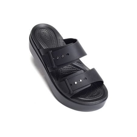 BROOKLYN BUCKLE LOW WEDGE Noir, Mules Crocs