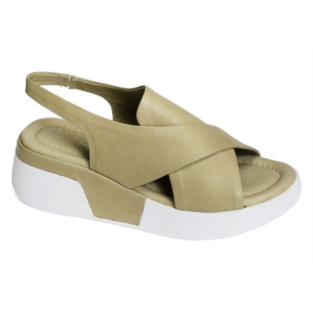 MILLY Vert, Nu-Pieds à plateforme Coco & Abricot