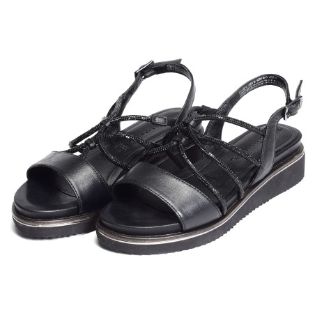 28257 Noir, Sandales compensées Tamaris