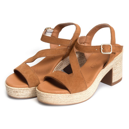 4642 Camel, Nu-Pieds à talon Eva Frutos
