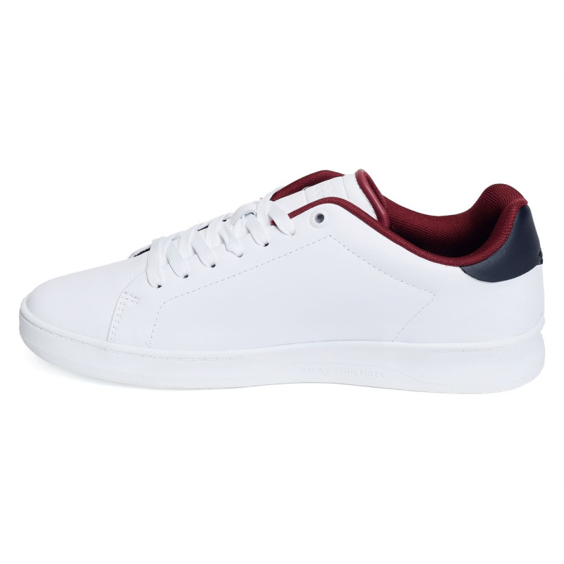 COURT SNEAKER LEATHER CUP 4483 Blanc Marine, Sneakers basses Tommy Hilfiger