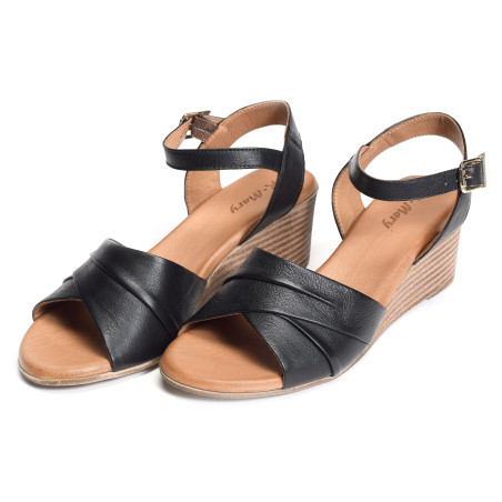 ICE Noir, Sandales compensées K.Mary