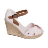 BASIC SEERSUCKER HIGH WEDGE 7160 Blanc Rose, Sandales compensées Tommy Hilfiger