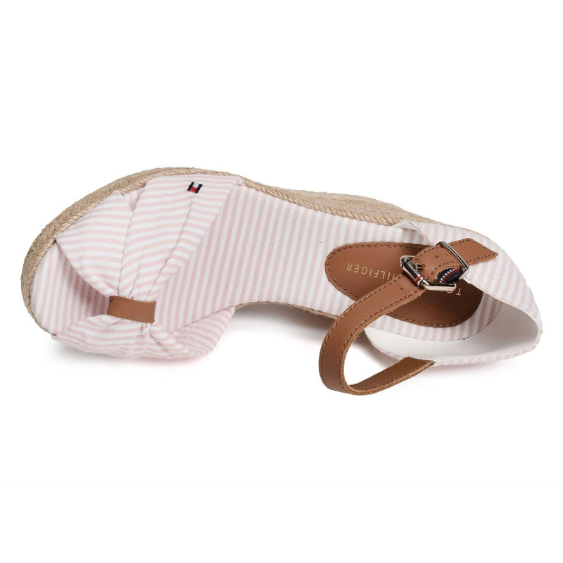 BASIC SEERSUCKER HIGH WEDGE 7160 Blanc Rose, Sandales compensées Tommy Hilfiger