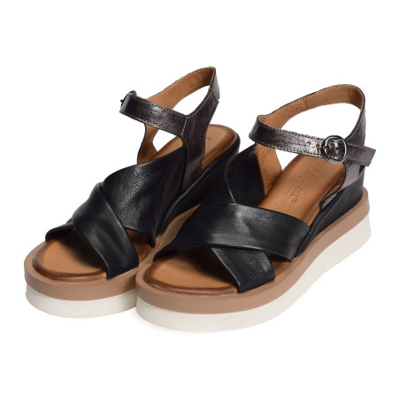 MURLIN Noir, Sandales compensées Coco & Abricot