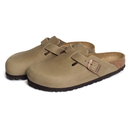 BOSTON CUIR W Taupe, Sabots Birkenstock