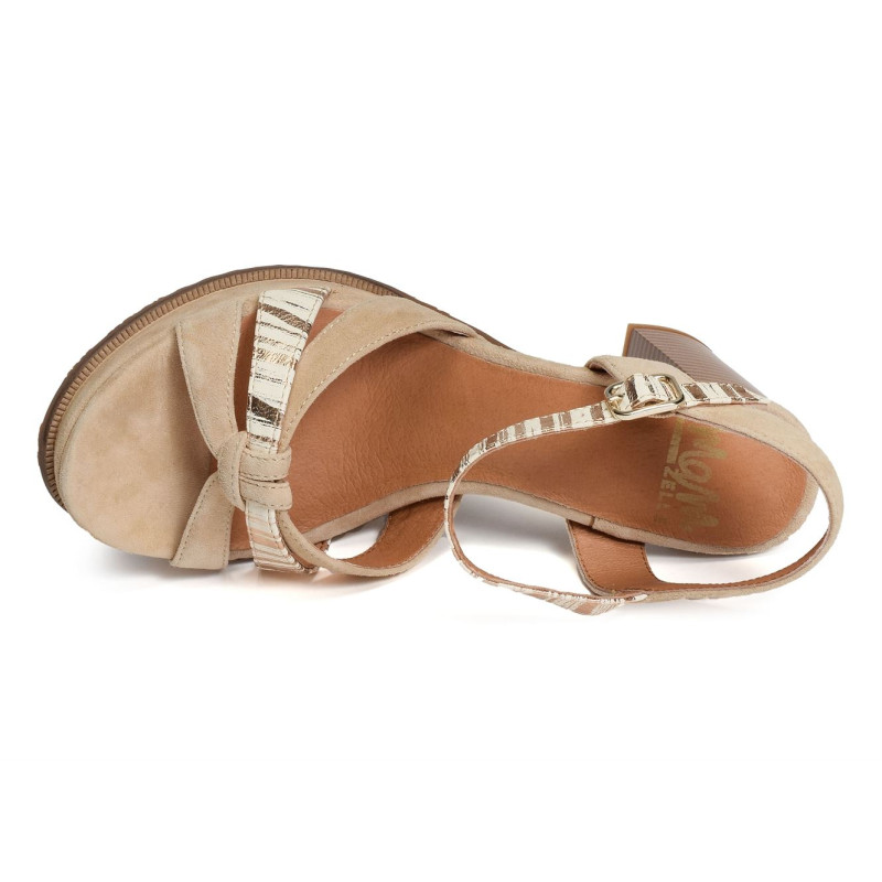 JOLI Beige, Nu-Pieds à talon Mam'zelle