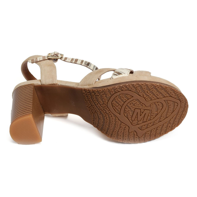 JOLI Beige, Nu-Pieds à talon Mam'zelle