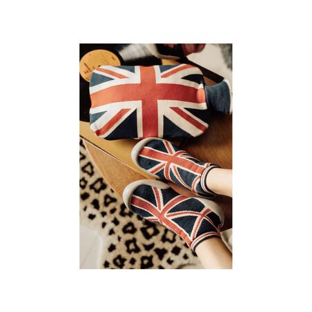 UNION JACK Bleu Rouge, Chaussons Chaussettes Collégien