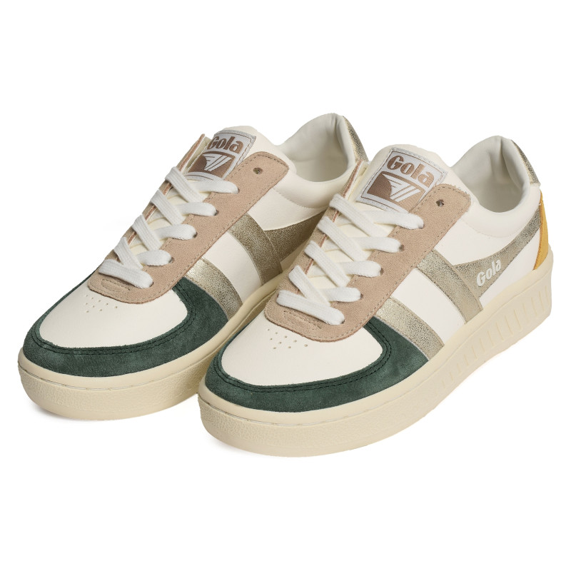 GRANDSLAM QUADRANT Blanc Vert, Sneakers basses Gola