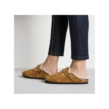 BOSTON SHEARLING W Camel, Sabots Birkenstock