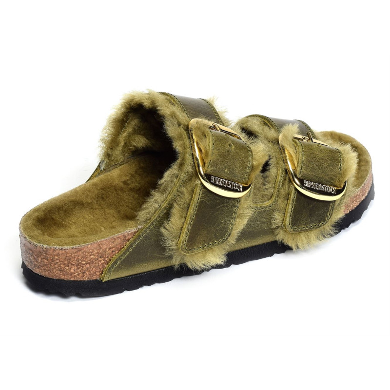 ARIZONA BIG BUCKLE SHEARLING Kaki, Mules Birkenstock