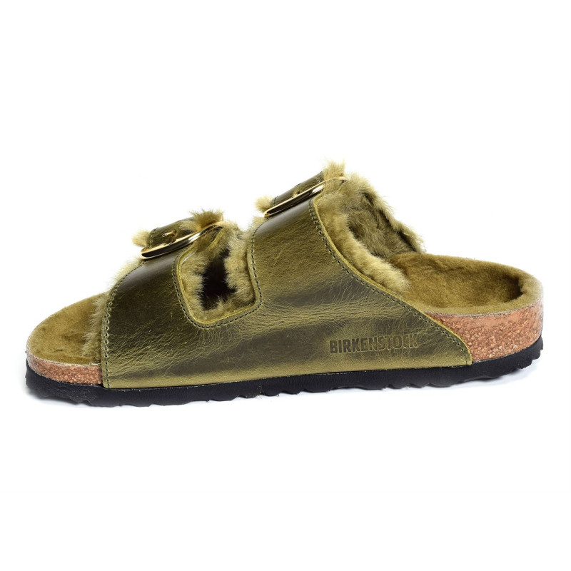 ARIZONA BIG BUCKLE SHEARLING Kaki, Mules Birkenstock