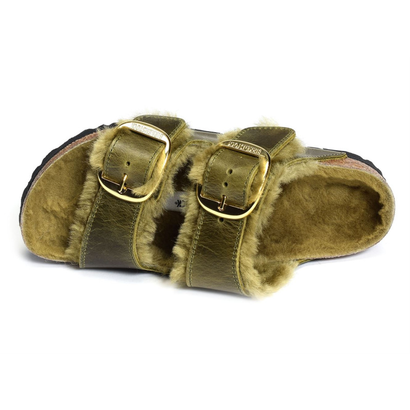ARIZONA BIG BUCKLE SHEARLING Kaki, Mules Birkenstock