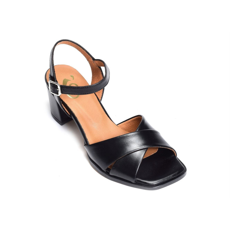 1701 Noir, Nu-Pieds à talon Folie's