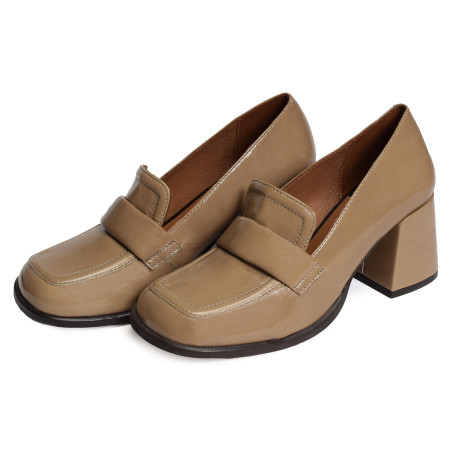 ACDUL 24587 Verni Taupe, Mocassins Angel Alarcón