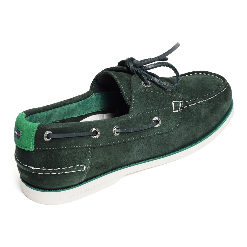 TH BOAT CORE SUEDE 4505 Vert, Bateaux Tommy Hilfiger
