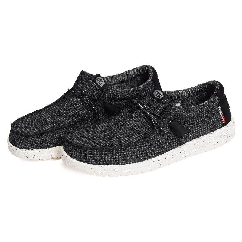 WALLY SPORT MESH Noir Blanc, Slip-On HeyDude