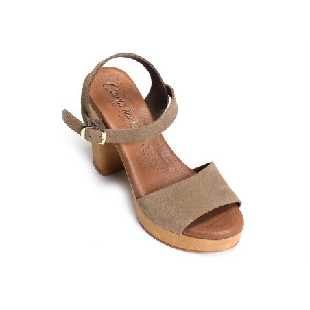 98384 Taupe, Nu-Pieds à talon Carla Tortosa
