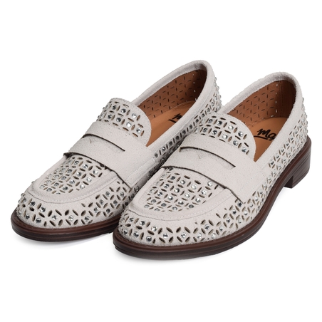 BARITO Blanc, Mocassins Mam'zelle