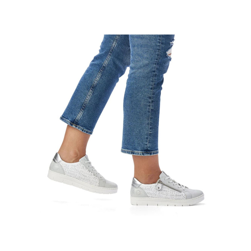 D5821 Blanc Argent, Sneakers basses Remonte