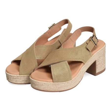 2504 Beige Or, Nu-Pieds à talon Kaola