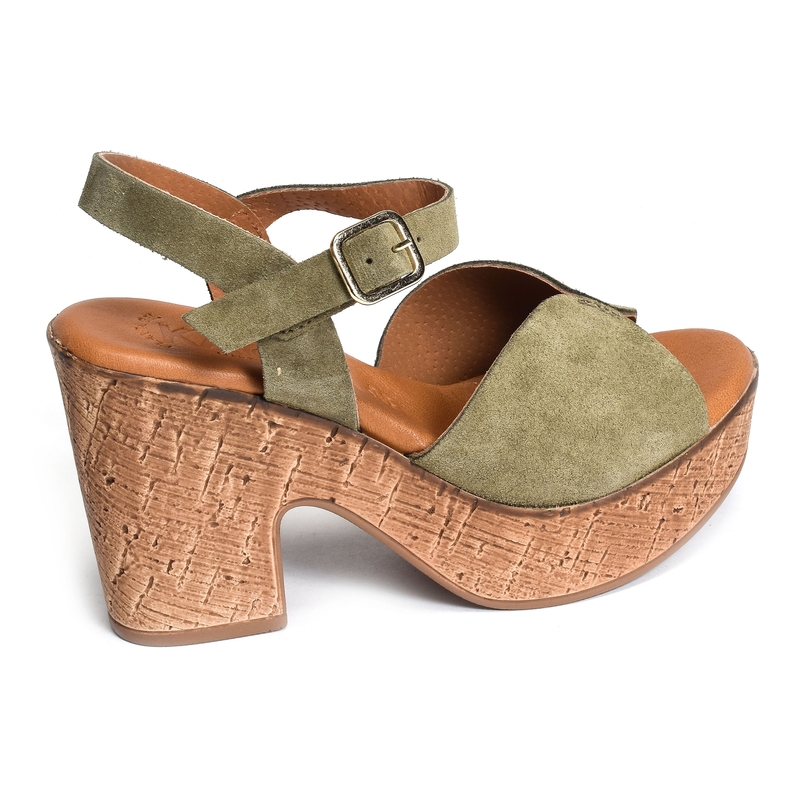 875 Kaki, Nu-Pieds à talon Kaola
