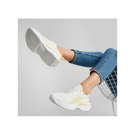 KOSMO RIDER TECH Blanc Jaune, Baskets running Puma