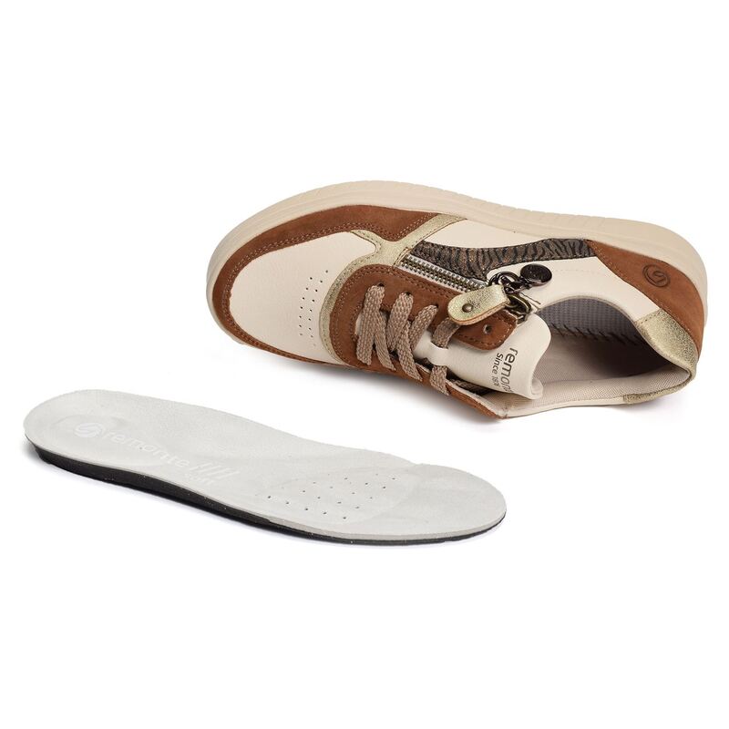 D0J01 Beige Marron, Sneakers basses Remonte