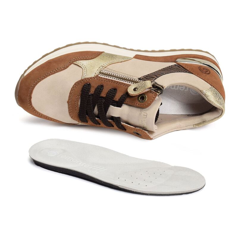 R2548 Beige Marron, Baskets running Remonte