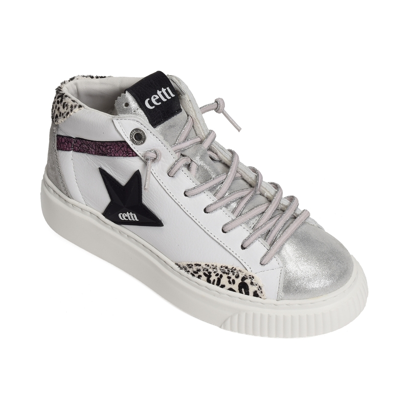 C1352 XL W Blanc Argent, Baskets montantes Cetti