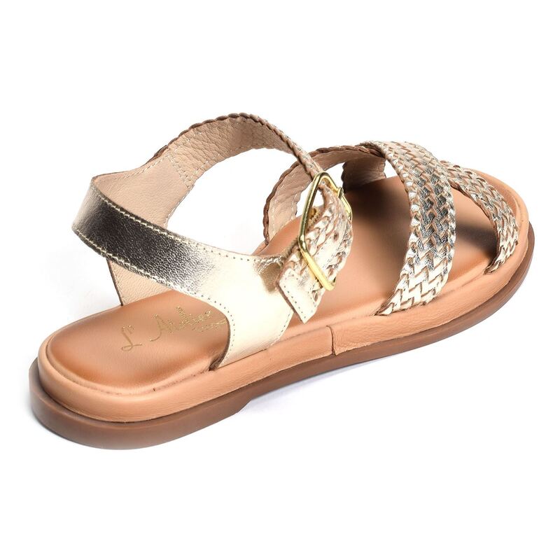 YSA 23 Gold, Sandales plates Atelier tropezien