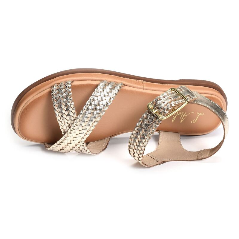YSA 23 Gold, Sandales plates Atelier tropezien