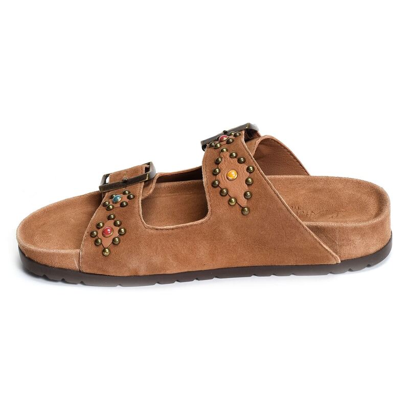 CHV116 Tan, Mules Atelier Tropézien
