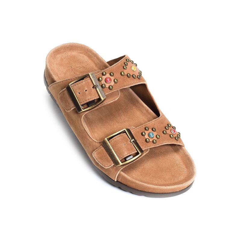 CHV116 Tan, Mules Atelier Tropézien