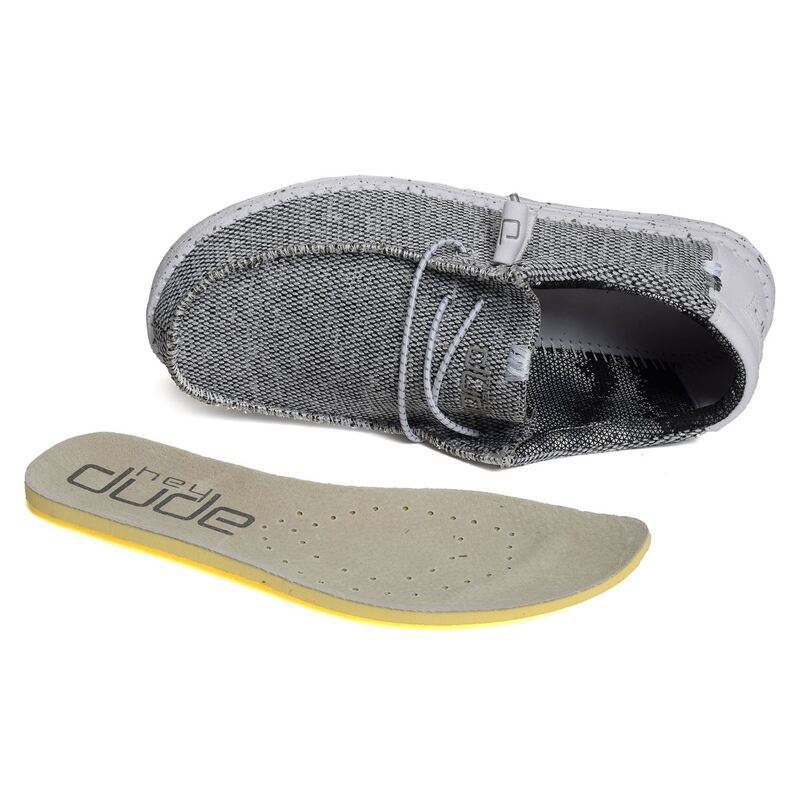 WALLY SOX Gris Blanc, Slip-On HeyDude