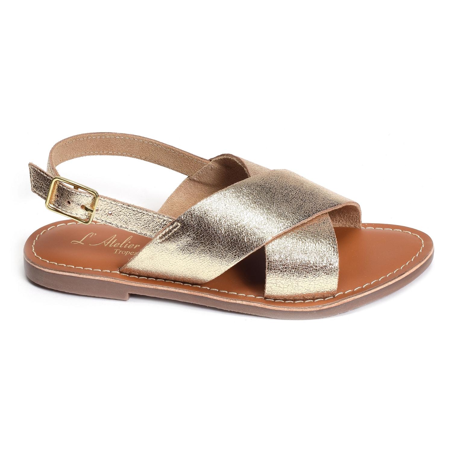 Sandales Compensées L'Atelier Bottier Pointure 36 Cuir Rouge - Neuves Sans Emballage