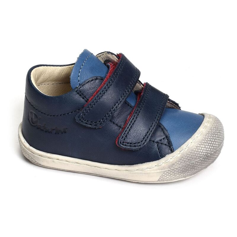 COCOON VELCRO BOY CLASSIC Marine Rouge, Chaussures à Scratch Naturino