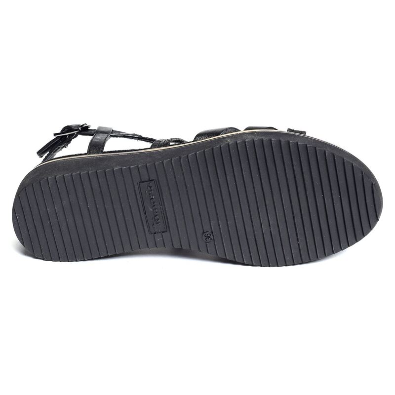 28207 Noir Noir, Sandales compensées Tamaris