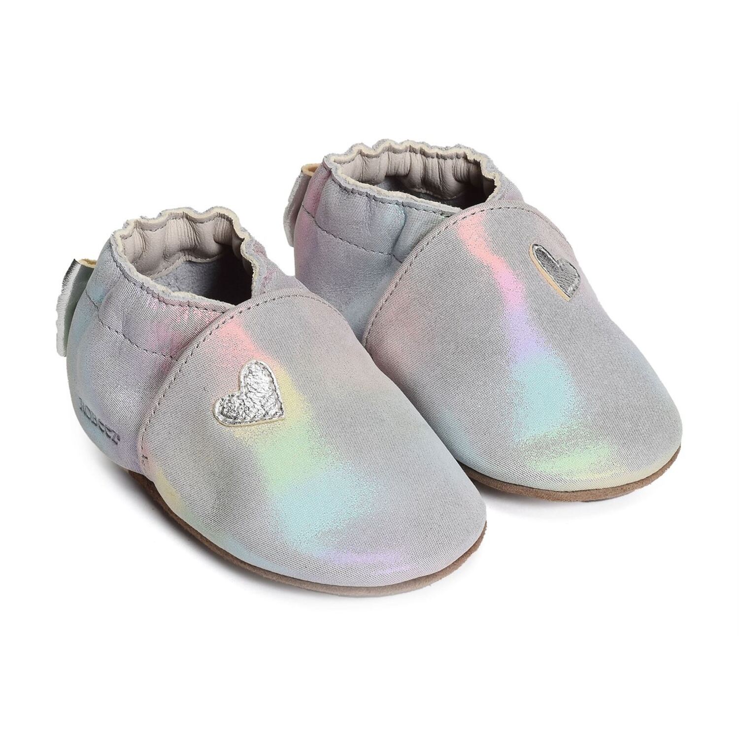 Chaussons Cuir Robeez Robeez Fille Mini Love - Cuir Souple Semelle Flexible Chaussons Bébé