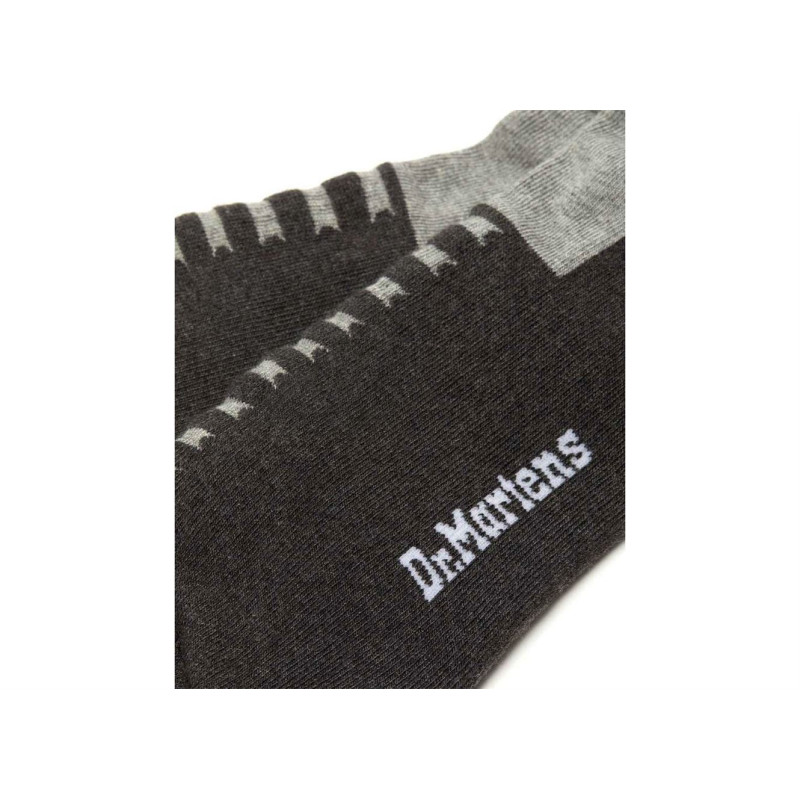DOUBLE DOC SOCK Noir Gris, Chaussettes Dr Martens