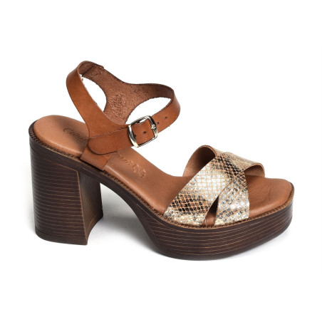 89045 Camel, Nu-Pieds à talon Carla Tortosa