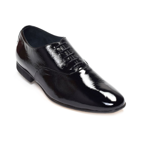CROSSMAN Verni Noir, Chaussures de Ville Pierre Cardin