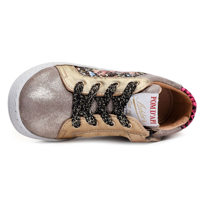 MOUSSE ZIP TOP Platine, Chaussures à Lacets Pom d api