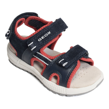 J SANDAL ALBEN BA Marine Rouge, Sandales plates & Nu-Pieds Geox