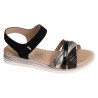 XIABI Noir, Sandales plates Geo Reino